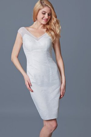 Enganliegendes Spitze kurze Ärmeln Cocktailkleid mit Knöpfen mit Bordüre - Bild 10
