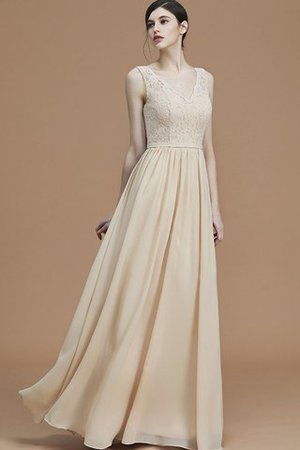 V-Ausschnitt Prinzessin Normale Taille Reißverschluss A Linie Brautjungfernkleid - Bild 1