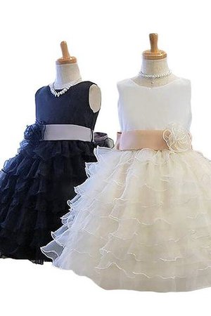 Normale Taille Prinzessin A-Linie Ärmelloses Kurzes Blumenmädchenkleid - Bild 3