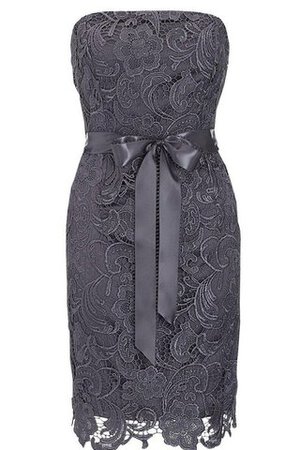 Reißverschluss Spitze Ärmelloses kurzes Cocktailkleid mit Bordüre mit Schmetterlingsknoten - Bild 1