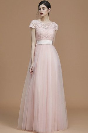 A Linie Prinzessin Normale Taille Brautjungfernkleid mit Schleife mit Gürtel - Bild 3