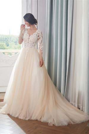 Robe de mariée de traîne moyenne populaire brodé intemporel majestueux - Photo 1