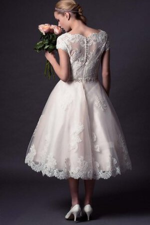 Abito da Sposa con Manica Corte Elegante Semplice originale in Pizzo in Chiffon - Foto 3