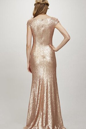 V-Ausschnitt Reißverschluss Paillettenbesetztes sexy Modern bescheidenes Brautjungfernkleid - Bild 2