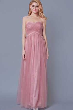 Empire Taille A-Line Herz-Ausschnitt gerüschtes romantisches einfaches Brautjungfernkleid - Bild 1