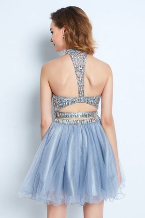 Ärmelloses Natürliche Taile hoher Ausschnitt Prinzessin Mini Cocktailkleid - Bild 2