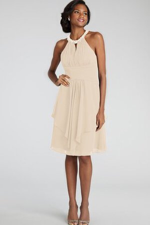Chiffon Juwel Ausschnitt kurzes Brautjungfernkleid mit Perlen - Bild 15