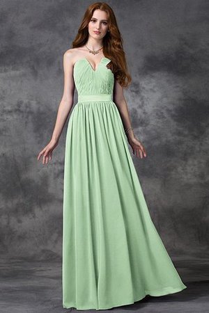 Robe demoiselle d'honneur longue manche nulle de col en cœur avec chiffon a-ligne - Photo 26