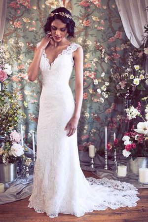Abito da Sposa in pizzo Spazzola Treno in Pizzo con Piega con Bottone Tubino - Foto 2