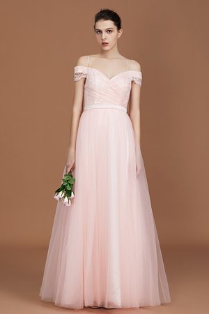 Tüll Bezaubernd Prinzessin Herz-Ausschnitt Brautjungfernkleid mit Natürlicher Taille - Bild 3