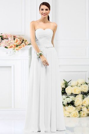 Drapiertes Prinzessin A Linie Bodenlanges Brautjungfernkleid aus Chiffon - Bild 29