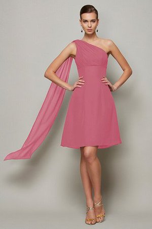 Robe demoiselle d'honneur naturel courte ligne a d'épaule asymétrique de princesse - Photo 28