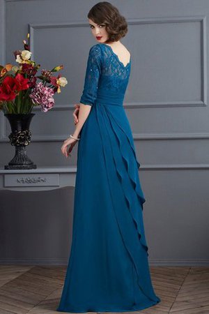 A-Line Chiffon Dreiviertel Länge Ärmeln Anständiges Bodenlanges Brautmutterkleid - Bild 2