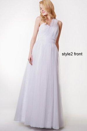 Robe demoiselle d'honneur mode ceinture bandouliere spaghetti en tulle col en forme de cœur - Photo 4
