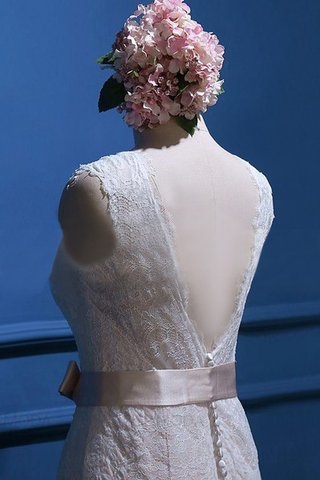 Ärmellos normale Taille Meerjungfrau Brautkleid mit Schleife mit Gürtel - Bild 2