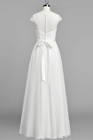 Robe de mariée avec manche courte en plage de col en v avec chiffon ligne a - Photo 3