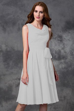 Abito da Damigella Naturale Principessa in Chiffon A-Line Cerniera - Foto 18