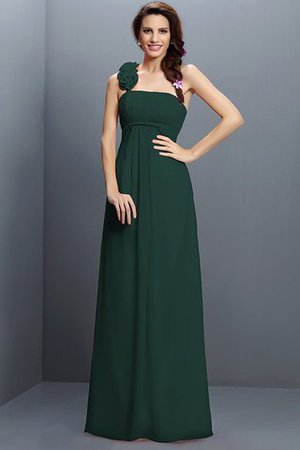 Robe demoiselle d'honneur longue en chiffon de bustier avec zip avec fleurs - Photo 11