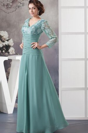 Abito da Sera con Applique V-Scollo in Chiffon Lungo - Foto 6