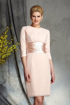 Chiffon Enganliegendes Mini Brautmutterkleid mit Schaufel Ausschnitt mit 3/4 Länge Ärmeln - Bild 1