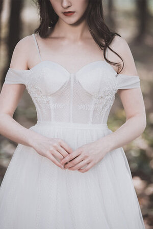 Robe de mariée branle longueur au ras du sol bucolique bretelles spaghetti frappant - Photo 6