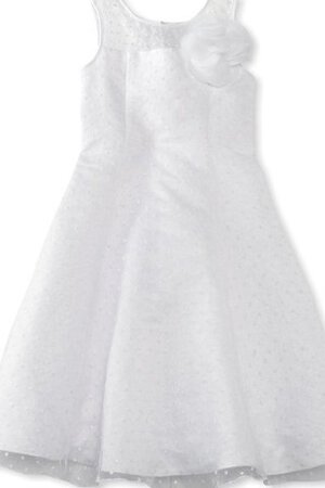 A-Line Taft Spaghetti Träger knöchellanges Blumenmädchenkleid ohne Ärmeln - Bild 1