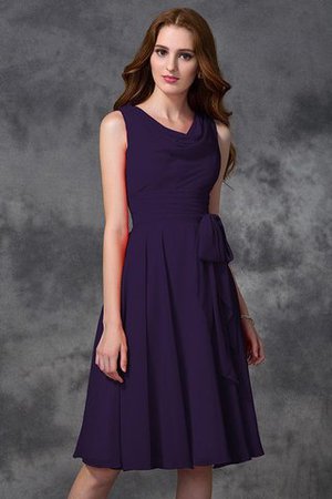 Abito da Damigella Naturale Principessa in Chiffon A-Line Cerniera - Foto 13