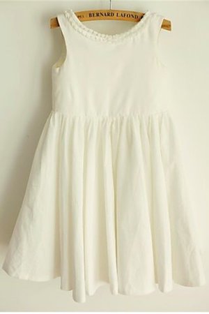 Natürliche Taile Ärmelloses Prinzessin Blumenmädchenkleid mit Rüschen aus Chiffon - Bild 2