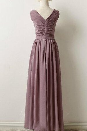 A-Line Chiffon Ärmellos Reißverschluss bescheidenes langes Brautjungfernkleid - Bild 1