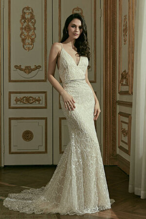 Robe de mariée fermeutre eclair avec perles absorbant longueur au ras du sol elégant - Photo 1