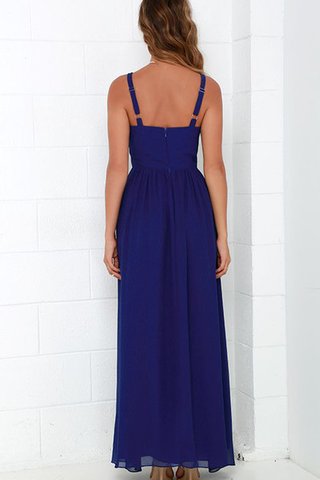 Robe demoiselle d'honneur long simple avec sans manches avec chiffon - Photo 2