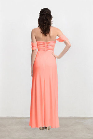 Robe demoiselle d'honneur en satin avec zip frappant en chiffon grandiose - Photo 3