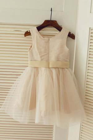 Robe de cortège enfant naturel textile en tulle avec ruban a-ligne de princesse - Photo 2