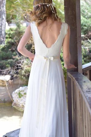 Robe de mariée facile avec ruban avec sans manches en chiffon de traîne courte - Photo 3