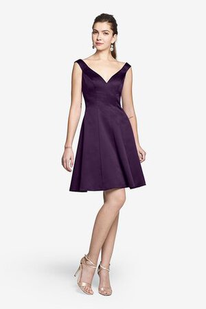 Vestido de Dama de Honor de Corte-A de Sin mangas de Escote en V de Corto con Bolsillos - Foto 4