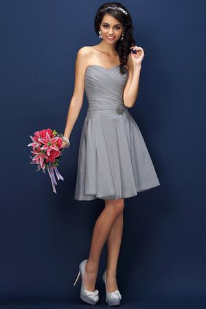 Robe demoiselle d'honneur bref naturel plissé au drapée textile taffetas - Photo 28