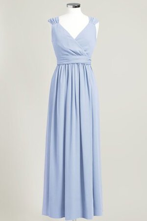 V-Ausschnitt Chiffon prächtiges Brautjungfernkleid mit gekappten Ärmeln - Bild 17