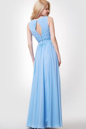A-Line plissiertes Empire Taille gerüschtes Elegantes bodenlanges Brautjungfernkleid - Bild 3
