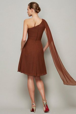 Robe demoiselle d'honneur naturel courte ligne a d'épaule asymétrique de princesse - Photo 30