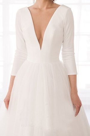 Normale Taille A-Line Bezaubernd Einfaches Brautkleid aus Satin - Bild 5