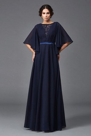 Robe mère de mariée longue a-ligne col u profond avec chiffon avec sans manches - Photo 4