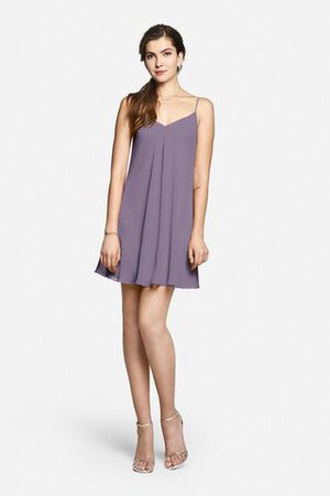 Spaghetti Träger gerüschtes Chiffon kurzes Brautjungfernkleid - Bild 5