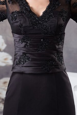 Meerjungfrau Stil Abendkleid mit V-Ausschnitt mit Applikation - Bild 4
