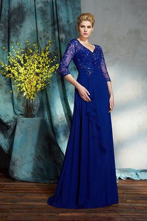 Abito mamma Sposa in Chiffon Principessa Lungo A-Line V-Scollo - Foto 4
