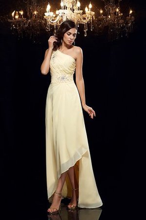 Robe de bal naturel d'épaule asymétrique haut bas avec sans manches asymétrique - Photo 5