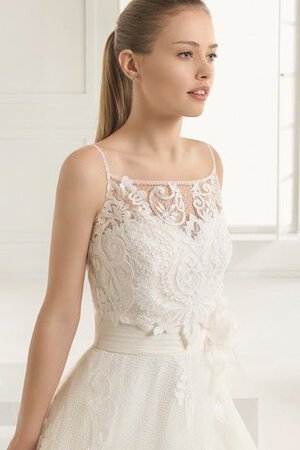 Robe de mariée moderne broder avec fleurs ligne a en tulle - Photo 3