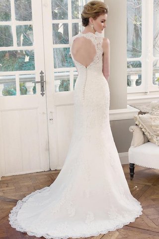 Normale Taille enganliegendes Spitze Ärmelloses Brautkleid mit Applikation mit Bordüre - Bild 2