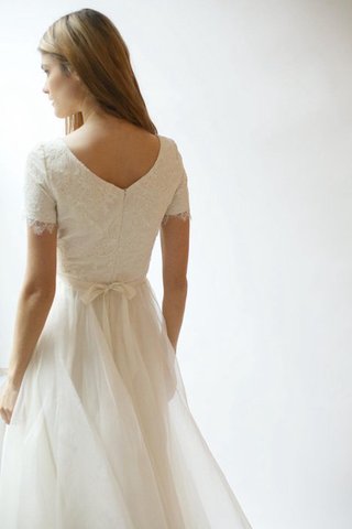 Robe de mariée intemporel modeste décontracté textile en tulle avec manche courte - Photo 2