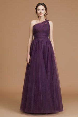 Ehrenvoll Ärmellos A-Linie Tüll Normale Taille Brautjungfernkleid - Bild 3
