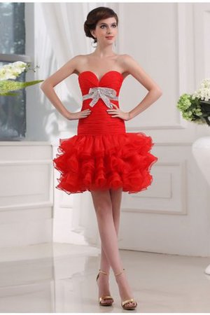 Prinzessin Herz-Ausschnitt Organza Reißverschluss Mini Cocktailkleid - Bild 1